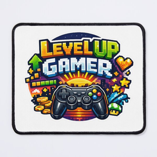 Item preview, Level Up Gamer – Gaming Humor Sticker designed and sold by BrightMindPrint.