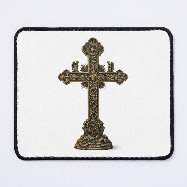 Item preview, Vintage Ornate Christian Cross PNG | Antique Bronze Crucifix Transparent Background designed and sold by arifali786.