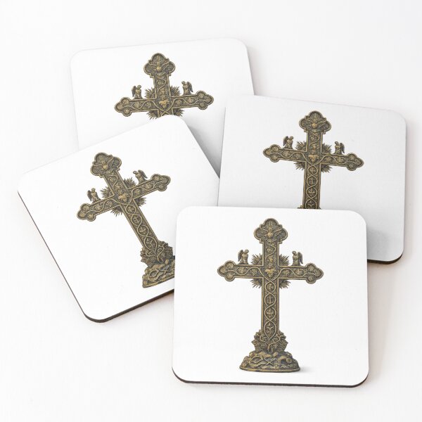Item preview, Vintage Ornate Christian Cross PNG | Antique Bronze Crucifix Transparent Background designed and sold by arifali786.