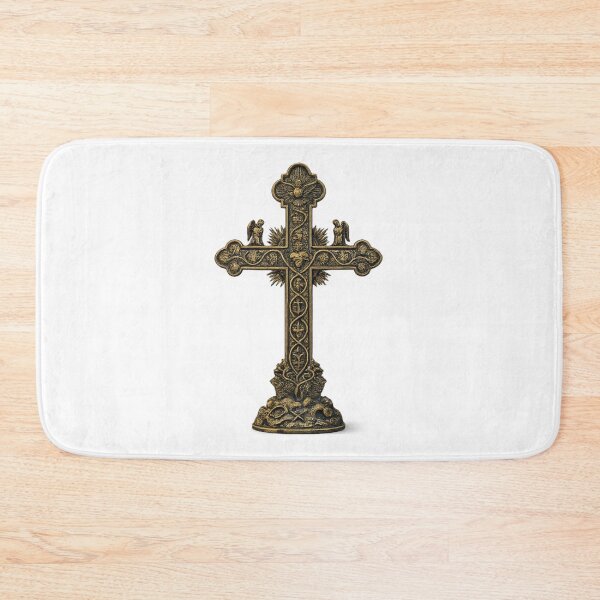 Item preview, Vintage Ornate Christian Cross PNG | Antique Bronze Crucifix Transparent Background designed and sold by arifali786.