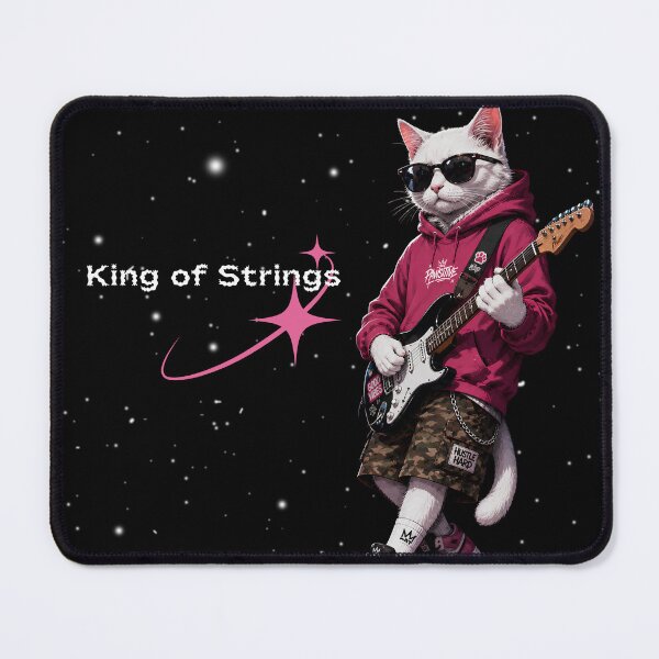Item preview, King of Strings - Rockstar Cat designed and sold by OneCklick.