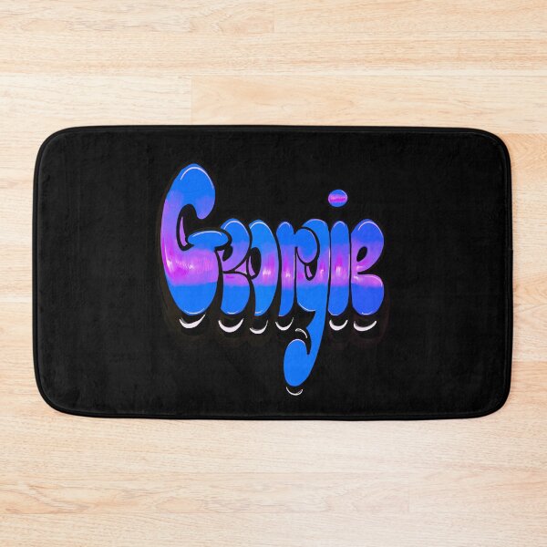 Item preview, Georgie Name Graffiti Throwie Retro Blue Purple Street Art dark background  designed and sold by Artonmytee.