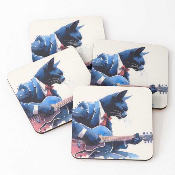 Item preview, Guitar Cat Watercolour designed and sold by KenRinkel.