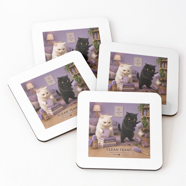 Item preview, Clean Team Depends Which Side You Ask Funny Cat designed and sold by LovelyCatGalaxy.