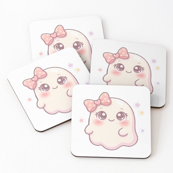 Item preview, Cute Kawaii Ghost with Pink Bow Pastel Halloween Sticker Art designed and sold by LYZ7VANI.