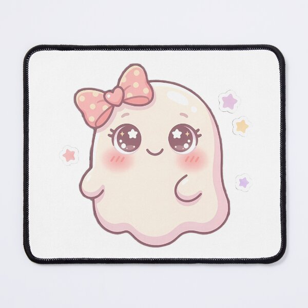 Item preview, Cute Kawaii Ghost with Pink Bow Pastel Halloween Sticker Art designed and sold by LYZ7VANI.