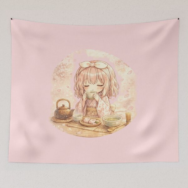 Item preview, Funny Kawaii Anime Tea Drinking Girl Emotional Support Tea Lover Gift For Cozy Girls designed and sold by Im-Ara.