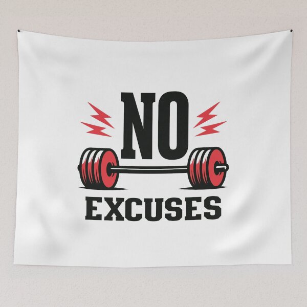 Item preview, No Excuses Gym Motivation Typography Fitness Design designed and sold by StickerHavenn.