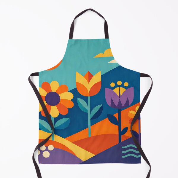 Item preview, Geometric Flowers in a Colour Block Landscape designed and sold by InkSmithery.