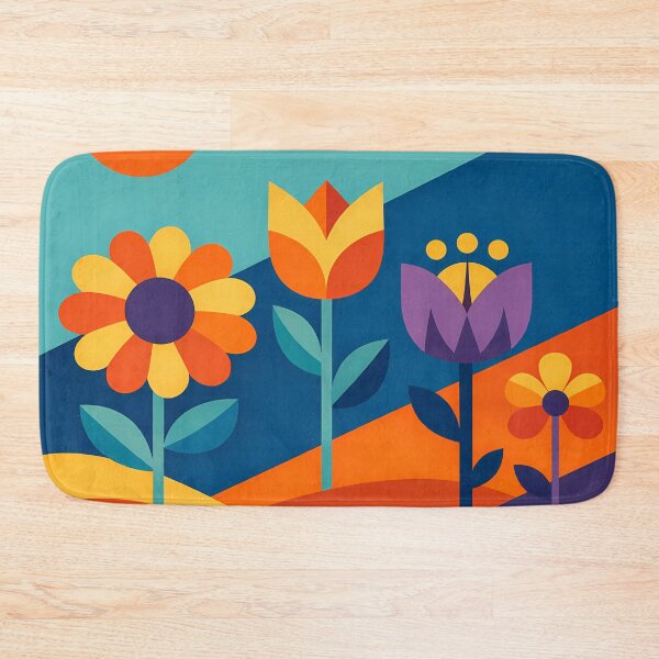 Item preview, Geometric Flowers in a Colour Block Landscape designed and sold by InkSmithery.