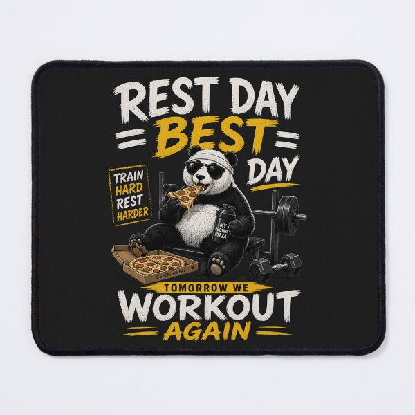 Item preview, Rest Day Best Day Panda Gym Cheat Meal Workout Design designed and sold by Drip5.