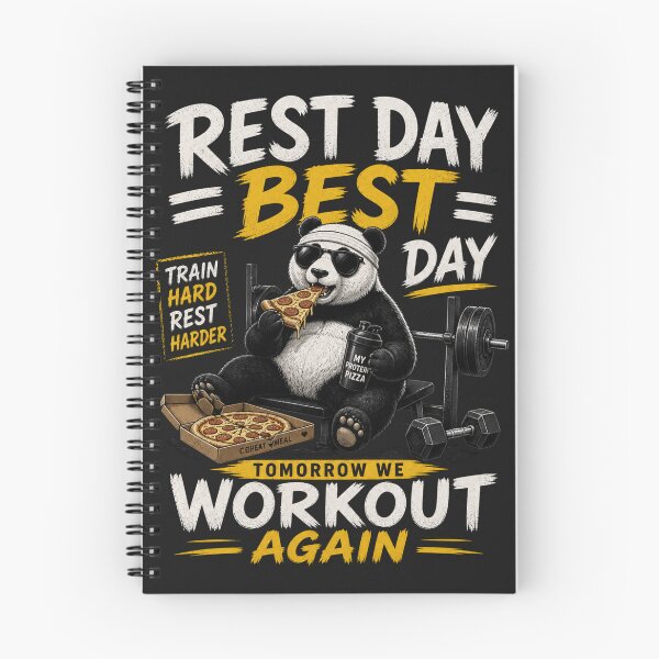 Item preview, Rest Day Best Day Panda Gym Cheat Meal Workout Design designed and sold by Drip5.