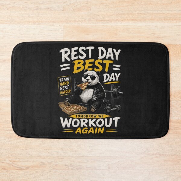 Item preview, Rest Day Best Day Panda Gym Cheat Meal Workout Design designed and sold by Drip5.