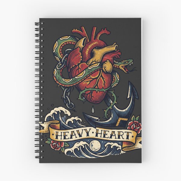 Item preview, Heavy Heart Anchor Snake Tattoo Flash Melancholy Breakup Vintage Tee designed and sold by afarkar.