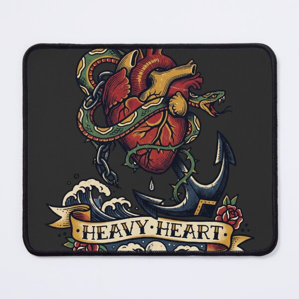Item preview, Heavy Heart Anchor Snake Tattoo Flash Melancholy Breakup Vintage Tee designed and sold by afarkar.