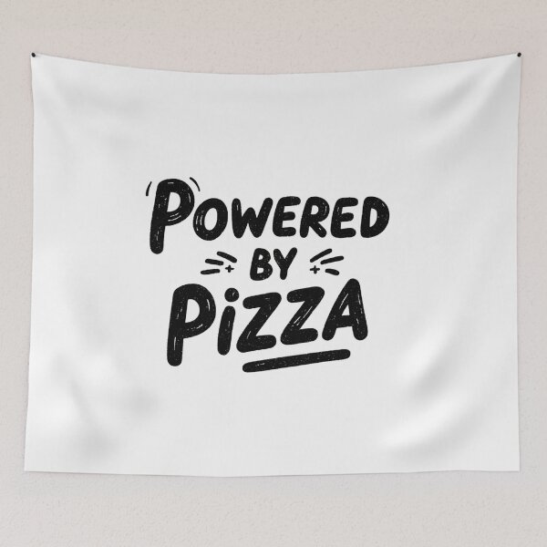 Item preview, Powered by Pizza Funny Food Lover Quote Design designed and sold by StickerHavenn.