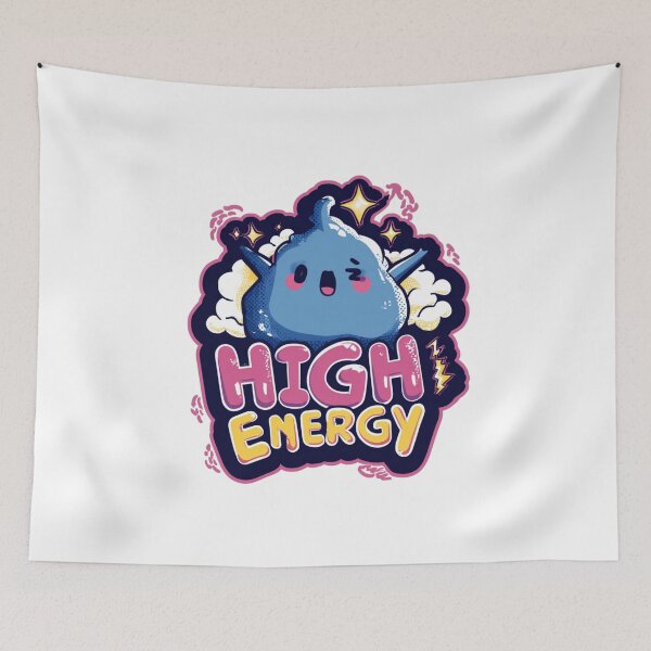 Item preview, High Energy Cute Blue Monster Cartoon Design designed and sold by StickerHavenn.