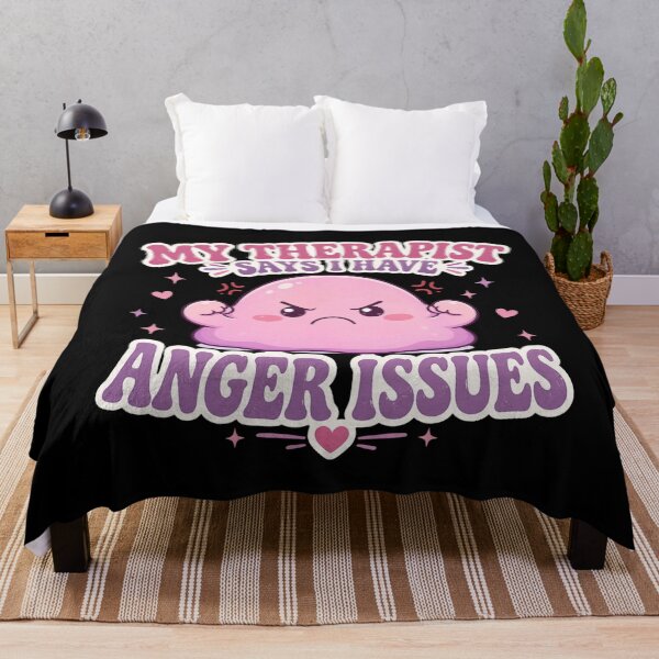 Item preview, Funny Anger Issues Quote Cute Emotional Character Design designed and sold by StickerHavenn.