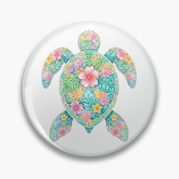 Item preview, Watercolor Floral Sea Turtle Tropical Mandala Graphic designed and sold by InfiniteOrbit.