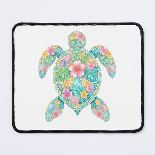 Item preview, Watercolor Floral Sea Turtle Tropical Mandala Graphic designed and sold by InfiniteOrbit.