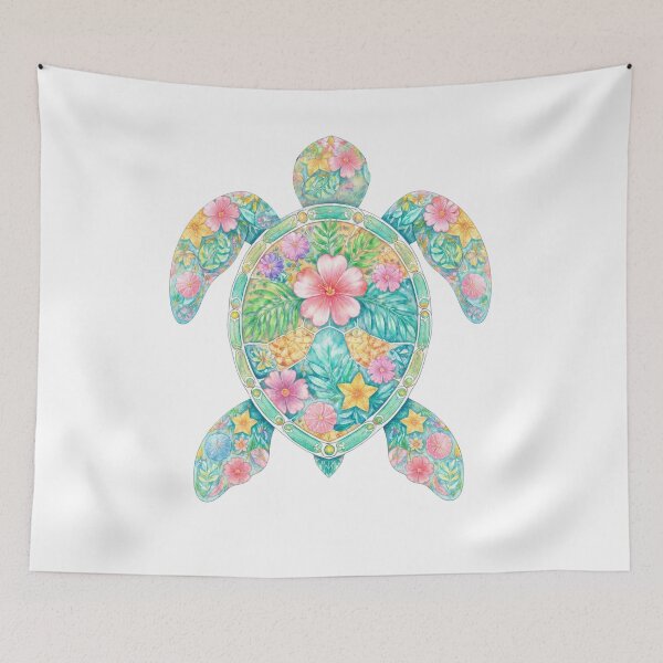 Item preview, Watercolor Floral Sea Turtle Tropical Mandala Graphic designed and sold by InfiniteOrbit.