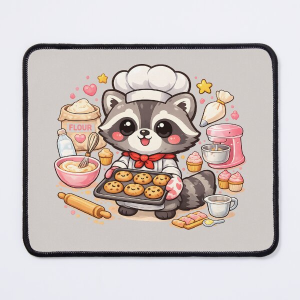 Item preview, Cute Raccoon Baker – Kawaii Cookie Chef Illustration designed and sold by blankTeeShirt.