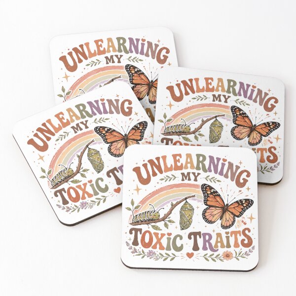 Item preview, Unlearning Toxic Traits Vintage Butterfly Self Growth Design designed and sold by StickerHavenn.