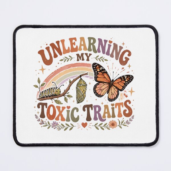 Item preview, Unlearning Toxic Traits Vintage Butterfly Self Growth Design designed and sold by StickerHavenn.