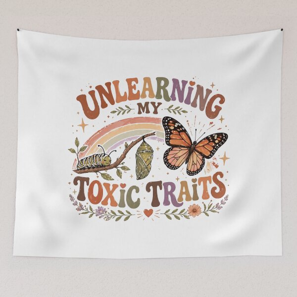 Item preview, Unlearning Toxic Traits Vintage Butterfly Self Growth Design designed and sold by StickerHavenn.