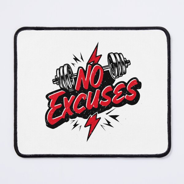 Item preview, No Excuses Gym Motivation Typography Fitness Design designed and sold by StickerHavenn.