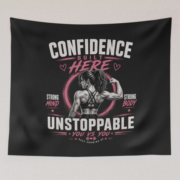 Item preview, Confidence Built Here Women Gym Motivation Fitness Design designed and sold by Drip5.