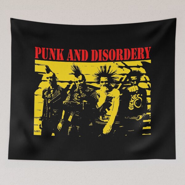 Artikelvorschau, Hardcore-Punk-Silhouette mit roter Typografie entworfen und verkauft von billiasbros.
