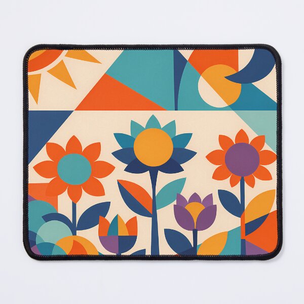 Item preview, Geometric Flower Garden with Sun and Moon designed and sold by InkSmithery.