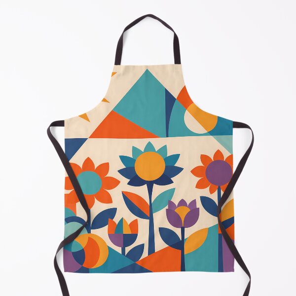 Item preview, Geometric Flower Garden with Sun and Moon designed and sold by InkSmithery.
