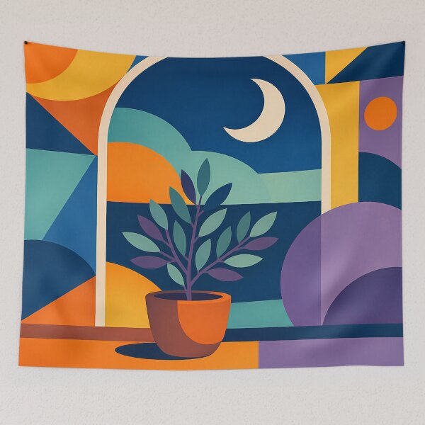 Item preview, Potted Plant by Moonlit Geometric Window designed and sold by InkSmithery.