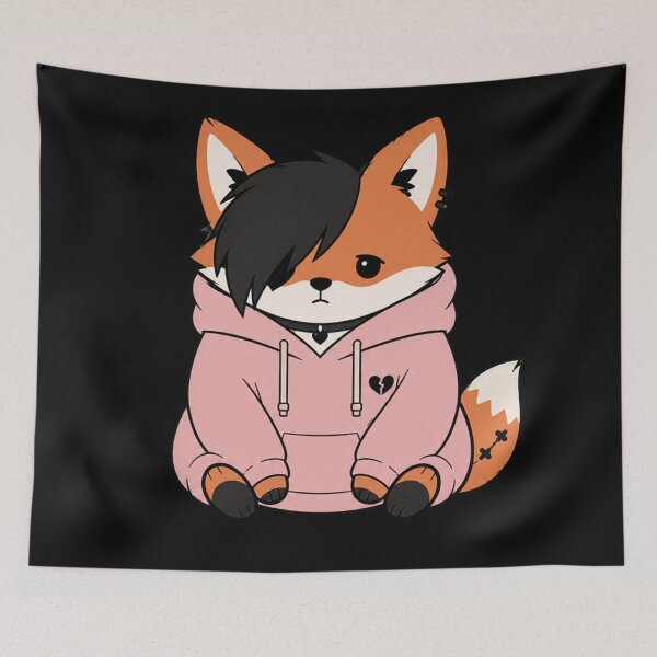 Item preview, Emo Fox In Hoodie Art designed and sold by Planetporridge.