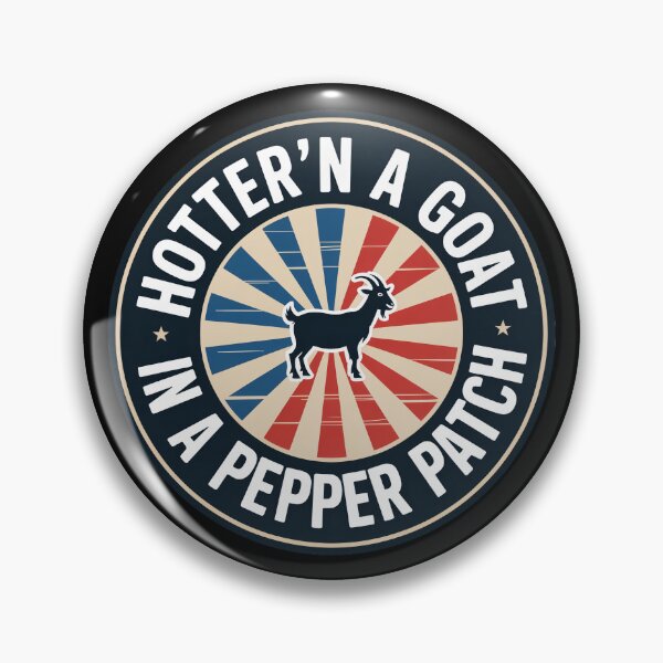 Item preview, Hotter’n a Goat Retro Emblem designed and sold by OldGloryForge.