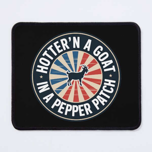 Item preview, Hotter’n a Goat Retro Emblem designed and sold by OldGloryForge.