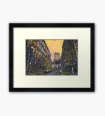 Watercolor painting of Brooklyn Bridge- New York City, NY (USA) Framed Print