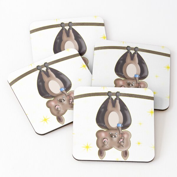 Item preview, Funny Tired Kawaii Bat Spilling Coffee designed and sold by BalRaju-Doodles.
