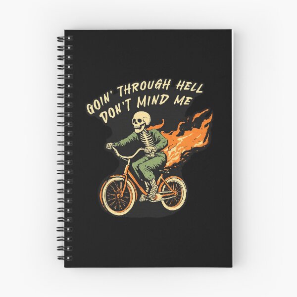 Item preview, Goin’ Through Hell Don’t Mind Me Flaming Skeleton Bike Humor designed and sold by Ekonolotie.