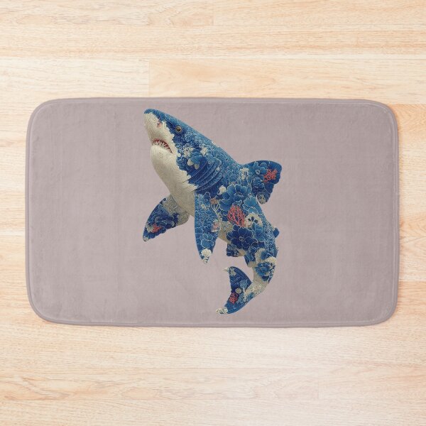 Item preview, Blue Willow Floral Great White Shark - Maximalist Papercut Art designed and sold by Skyburial.