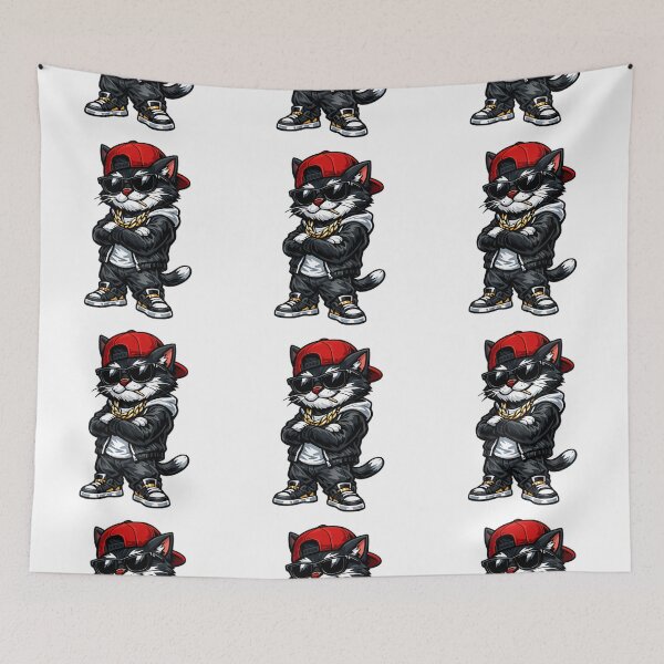 Item preview, Street Boss Cat – Cool Gangster Cartoon Cat with Sunglasses designed and sold by ArtistryPulse90.