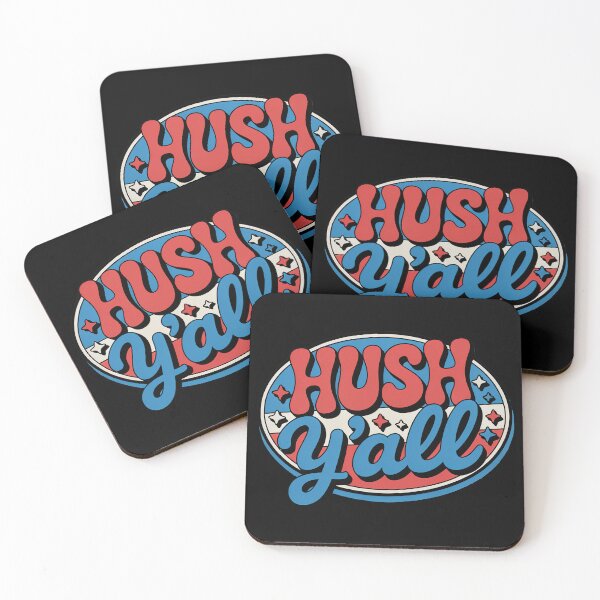 Item preview, Hush Y’all Retro Oval Emblem Patriotic designed and sold by OldGloryForge.
