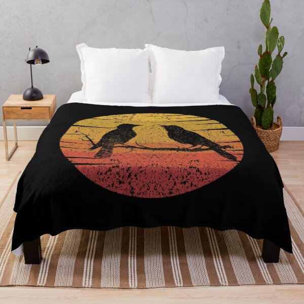Item preview, Vintage Crow Raven Silhouette Retro Sunset designed and sold by Corvoria.
