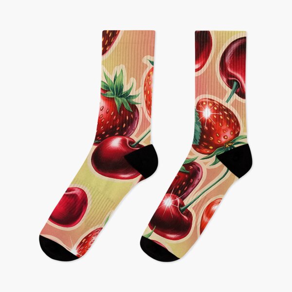 Item preview, Cherry & strawberry retro pop pattern designed and sold by Karaburmagirl.