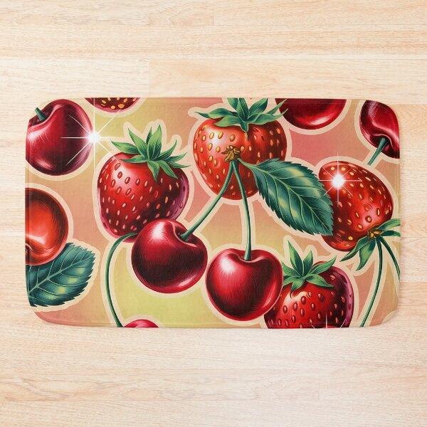 Item preview, Cherry & strawberry retro pop pattern designed and sold by Karaburmagirl.