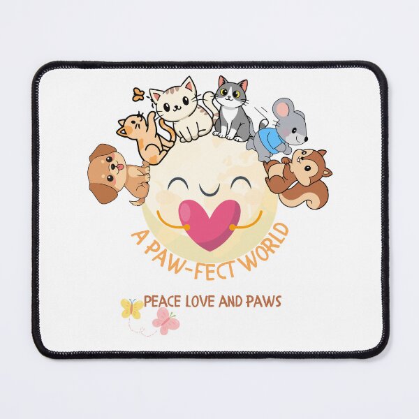 Item preview, A Paw-fect World - Cute Animals Peace Love and Paws designed and sold by ArcheVectors.