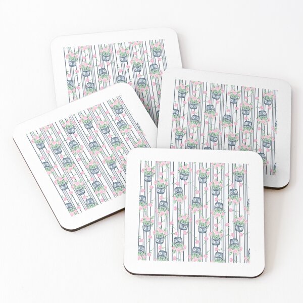 Item preview, Extra Stripes and Roses - Preppy Cottagecore Wallpaper Pattern designed and sold by FaireWaveArt.