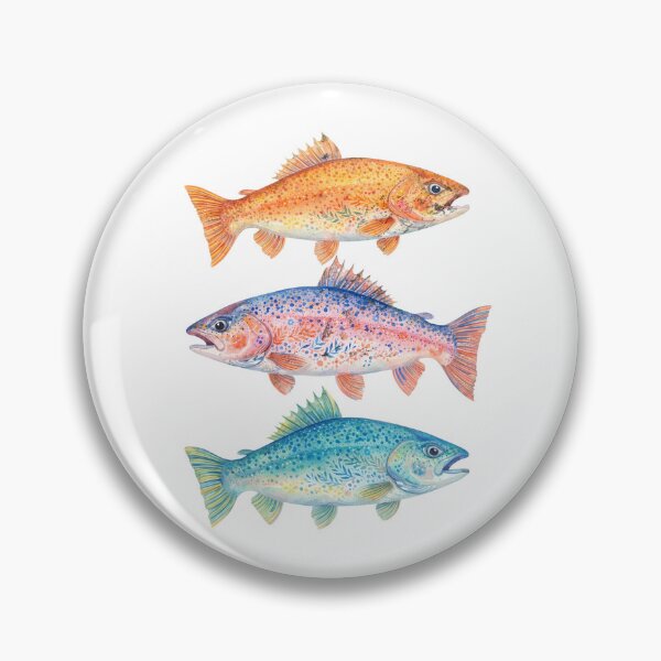 Item preview, Trout Fish Trio Retro Nature Graphic designed and sold by InfiniteOrbit.